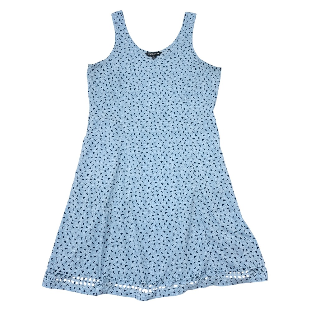 Toad & Co Dress Size Small Blue Sleeveless V Neck Stretch Flowy Hiking Travel